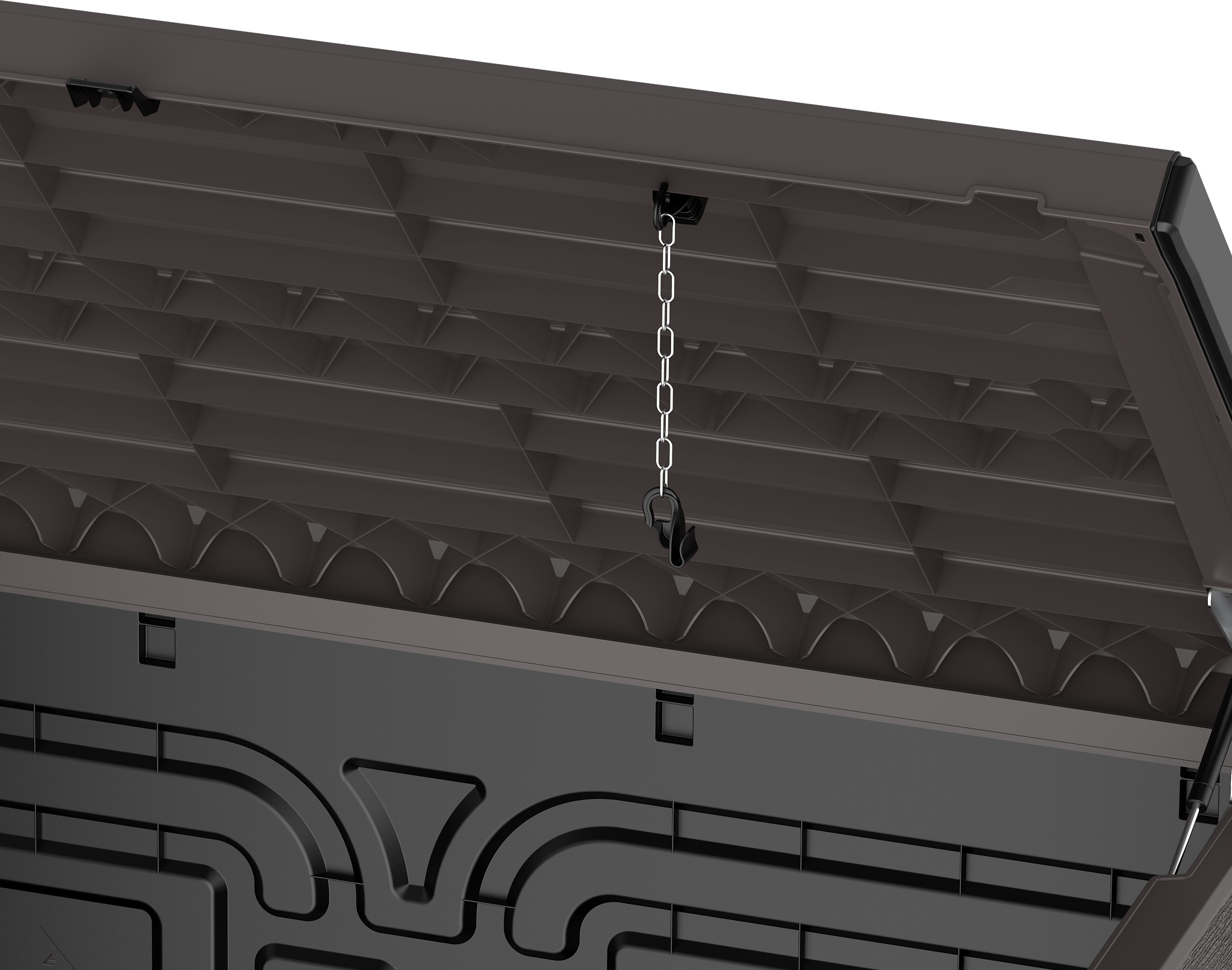 VCM Mülltonnenbox 2er StoreAway braun Kunststoff B/H/L: ca. 145x125x83 cm