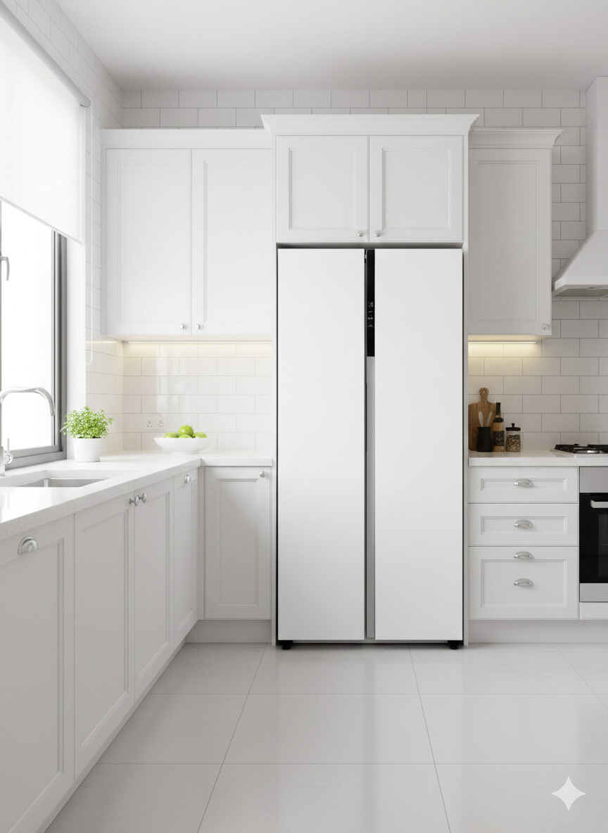 POCOline Side-by-Side SBS179-460EWDNF weiß B/H/T: ca. 83,5x177,5x63,5 cm