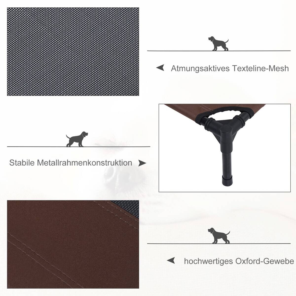 PawHut Hunde-Zubehör braun Polypropylen B/H/L: ca. 76x92x18 cm