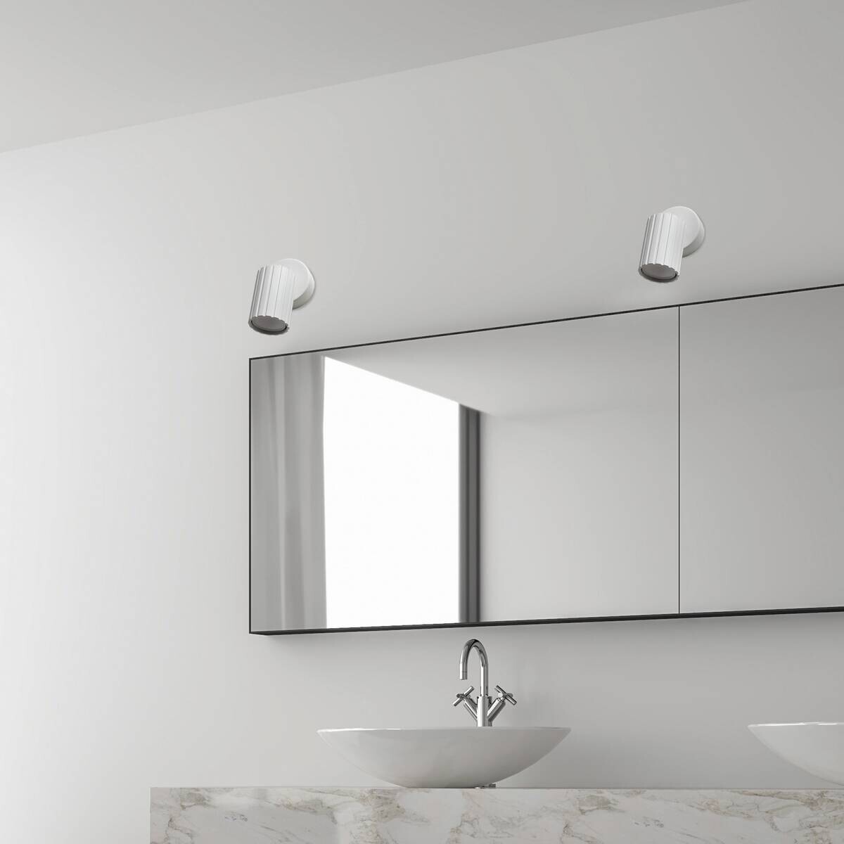 Lamkur Wandleuchte Prisma weiß Stahl B/H/L: ca. 8x16x8 cm GU10 1 Brennstellen