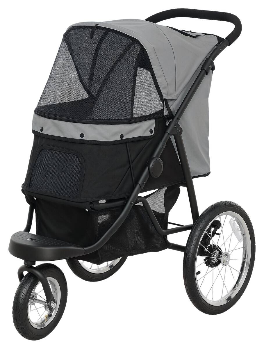 PawHut Hundewagen grau Stahl B/H/L: ca. 58x100x100 cm