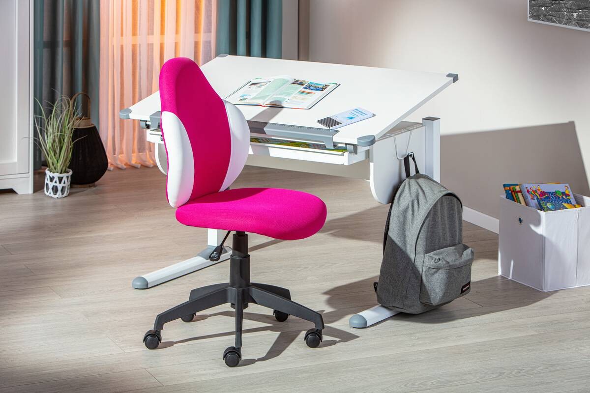 Drehstuhl Jessi himbeere weiß