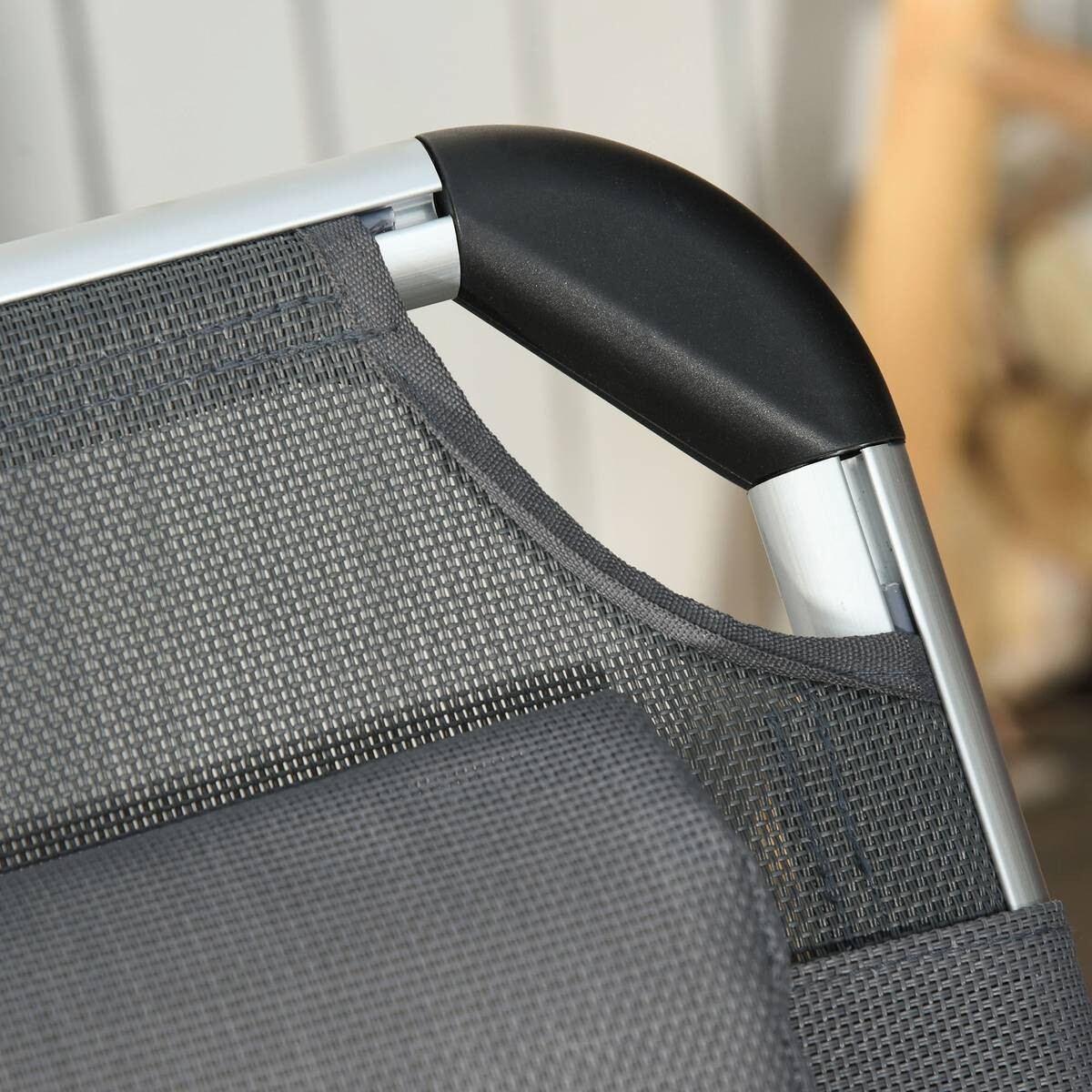 Outsunny Gartenliege grau Aluminium B/H/L: ca. 60x76x165 cm