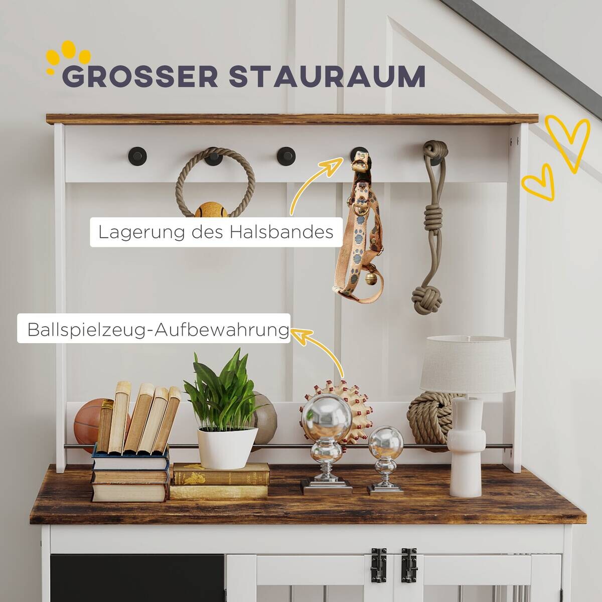 PawHut Hundekäfig weiß Stahl B/H/L: ca. 65x150x98 cm