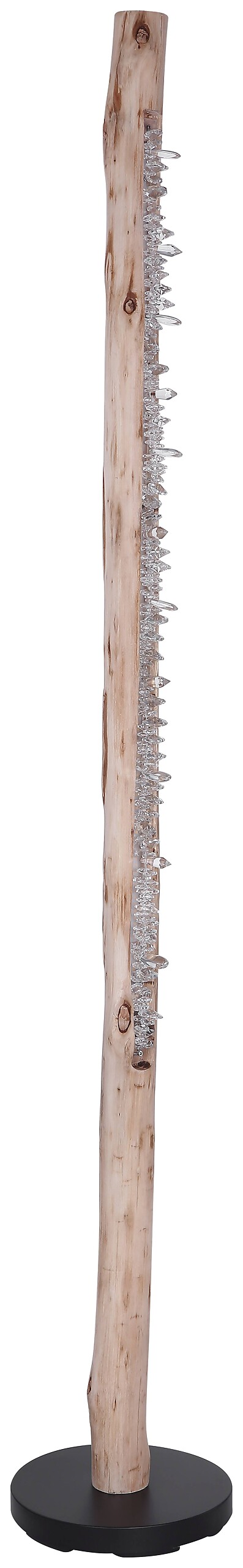 GLOBO Stehleuchte Felicitas schwarz klar Holz Metall Acryl H/D: ca. 151x23 cm