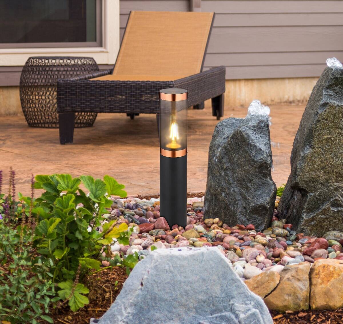 Außenleuchte Kupfer Rauch schwarz H/D: ca. 45x12,7 cm
