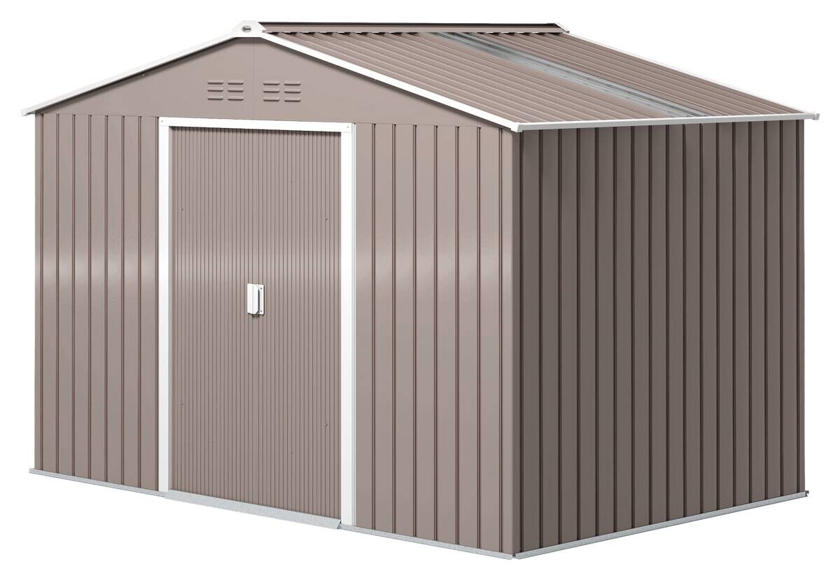 Outsunny Gartenhaus hellgrau B/H/L: ca. 195x192x277 cm