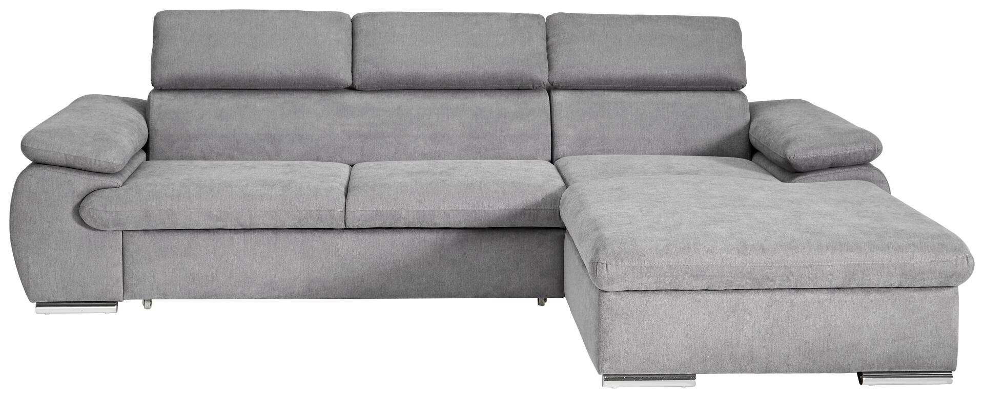 Ecksofa mit Bettfunktion und Bettkasten graubraun