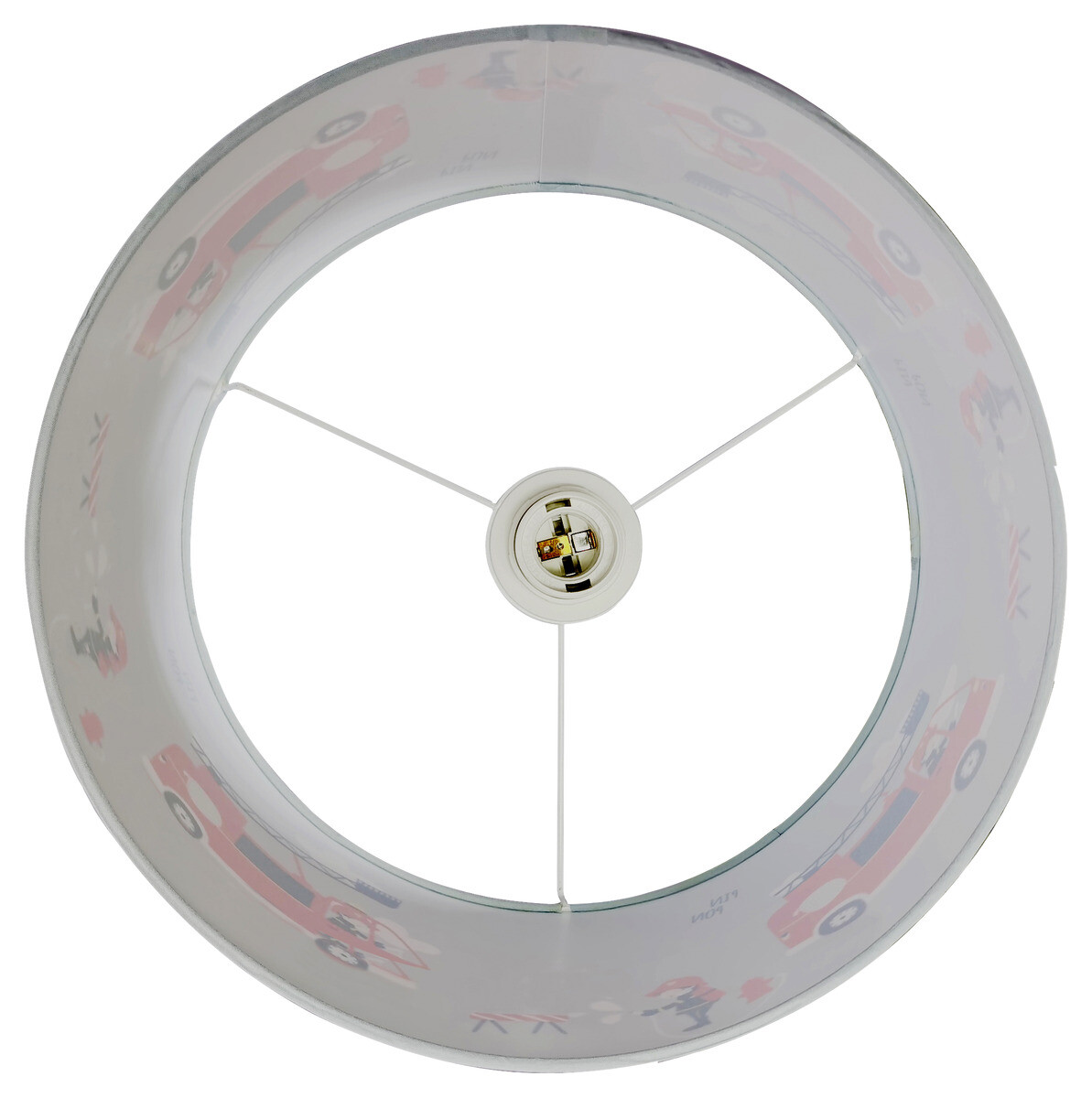 POCOline Pendelleuchte Feuerwehr grau weiß Stoff Kunststoff H/D: ca. 120x30 cm E27 1 Brennstellen