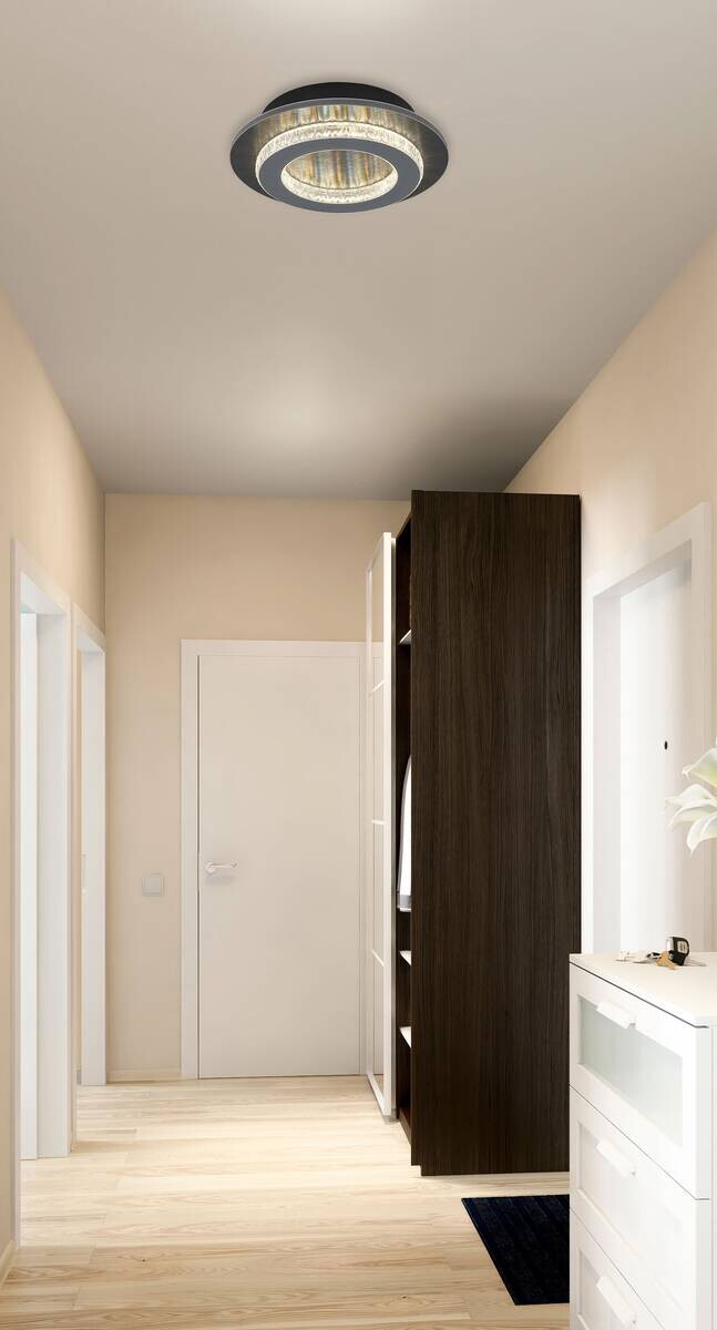 GLOBO LED-Deckenleuchte anthrazit mattschwarz hellgrau Kunststoff Metall H/D: ca. 5,5x20 cm 1 Brennstellen