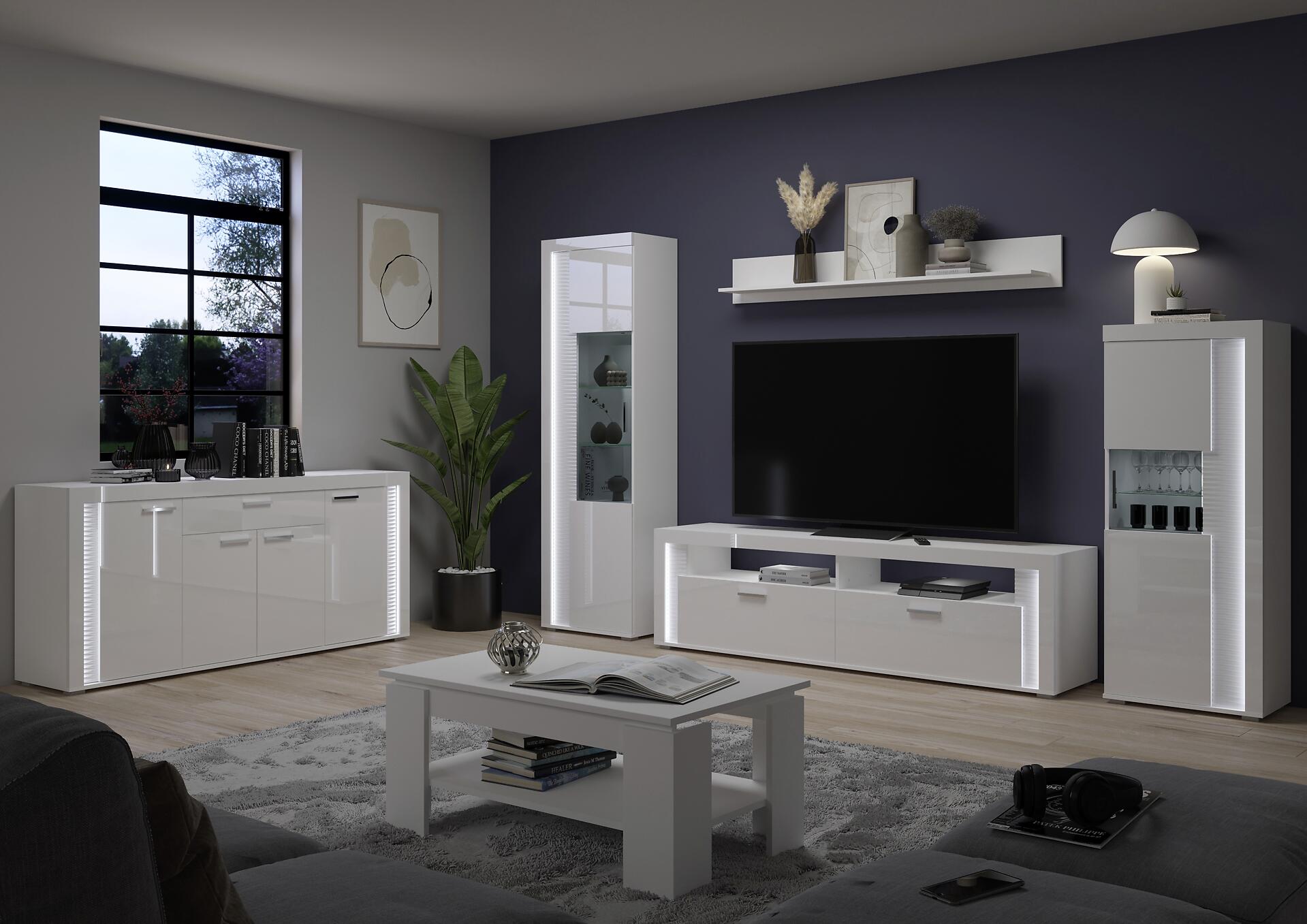 Wandboard Skylight weiß weiß Hochglanz B/H/T: ca. 170x22x21 cm