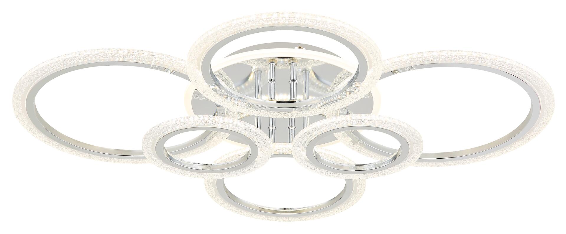 GLOBO LED-Deckenleuchte Chrom klar Kunststoff Metall B/H/L: ca. 60,5x11,5x78 cm 1 Brennstellen