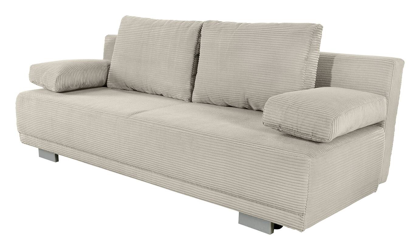 Schlafsofa Greige Microfaser B/H/T: ca. 196x78x82 cm