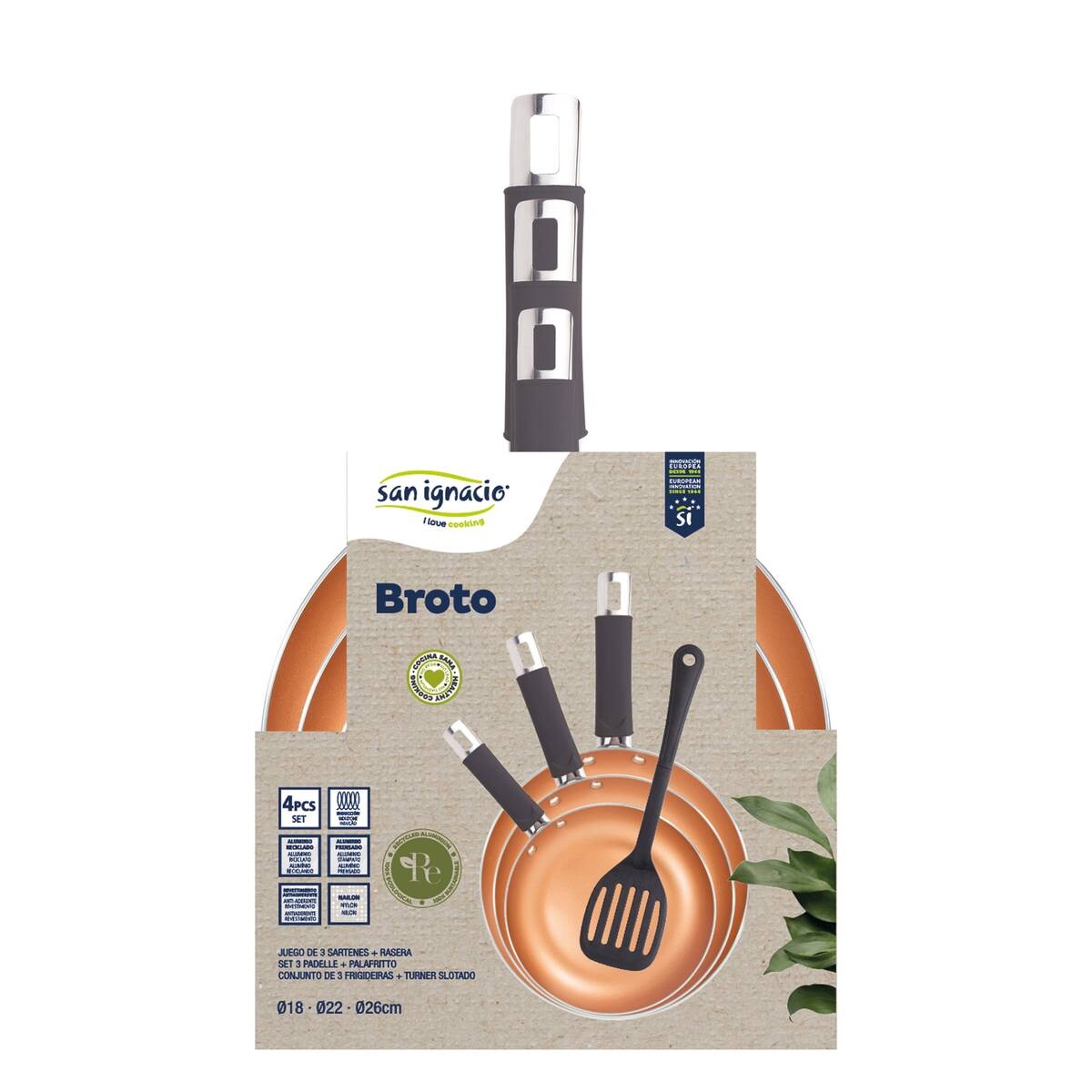 SAN IGNACIO Pfannenset BROTO REECO orange Aluminium 3 tlg.