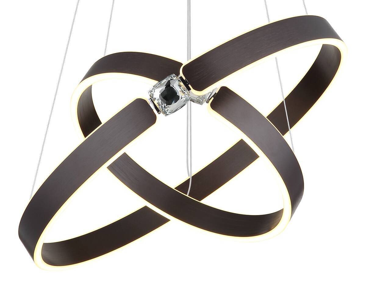 GLOBO LED-Pendelleuchte bronze Opal Metall Acryl H/L: ca. 125x60 cm