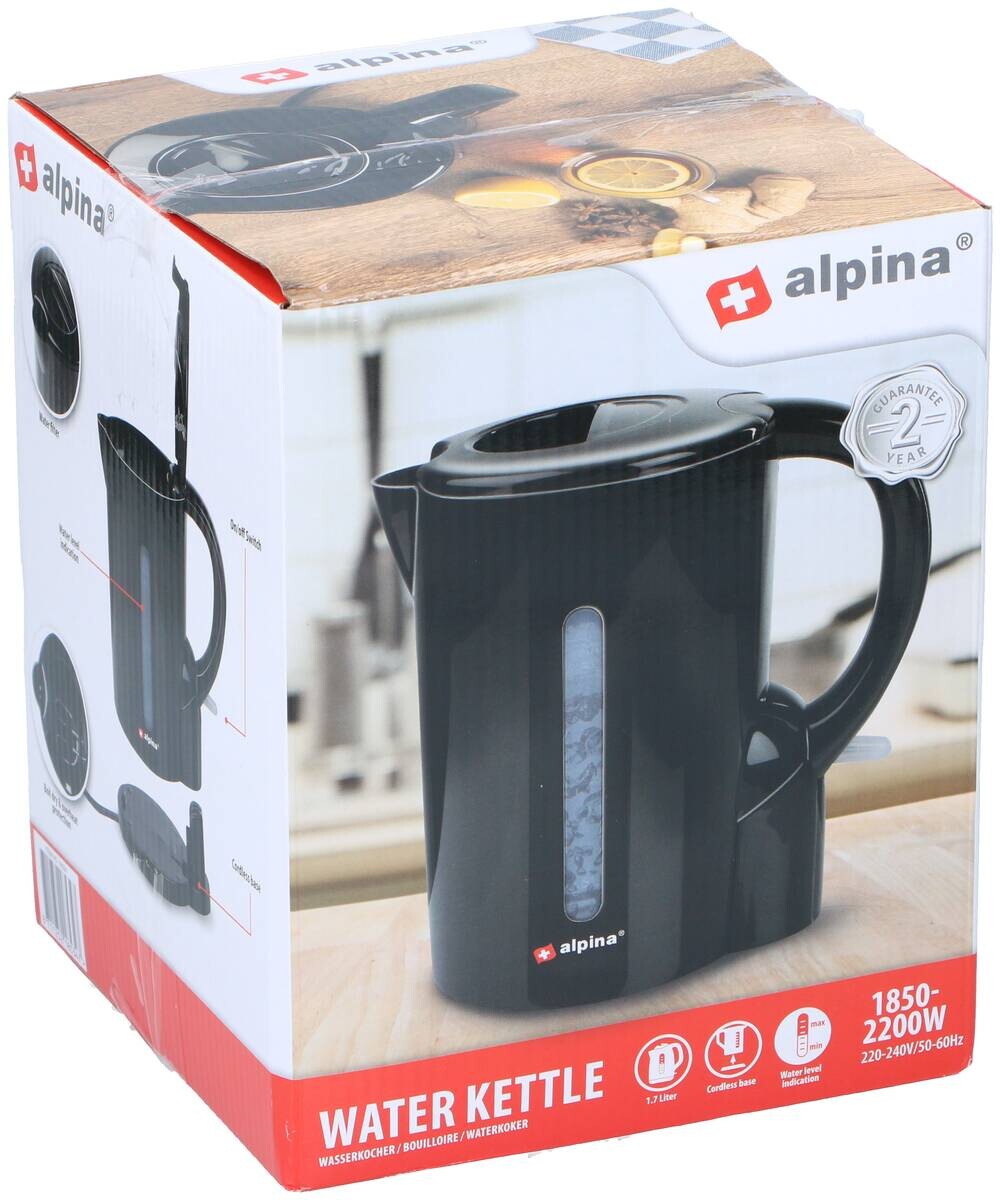 Wasserkocher schwarz Kunststoff B/H/L: ca. 17,1x20,8x17,1 cm ca. 1,7 l