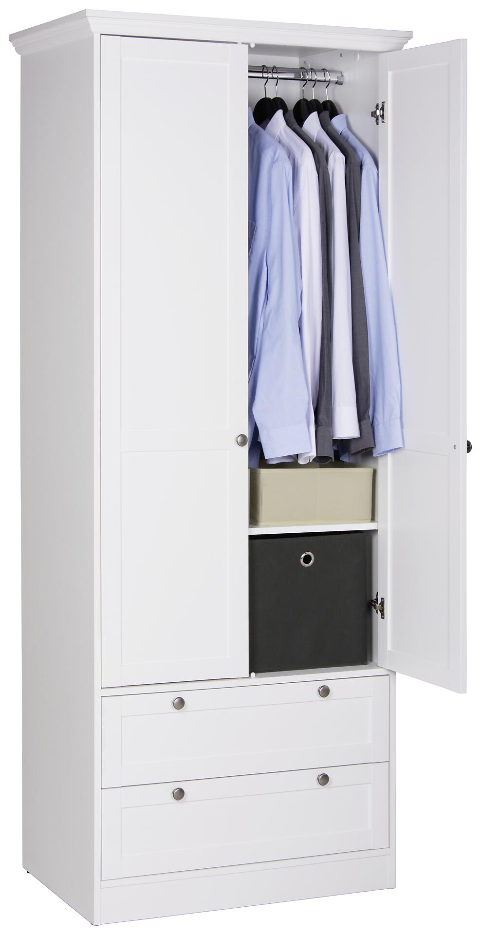 Kleiderschrank Landwood weiß B/H/T: ca. 80x200x51 cm