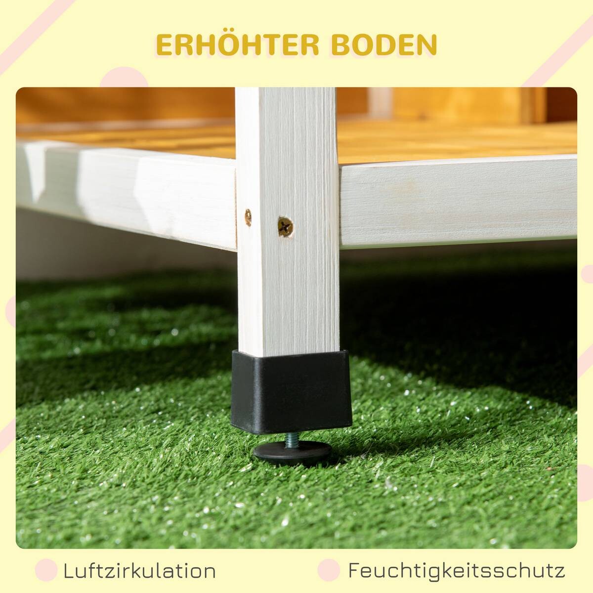 PawHut Hundehütte orange Holz B/H/L: ca. 62x60x85,5 cm