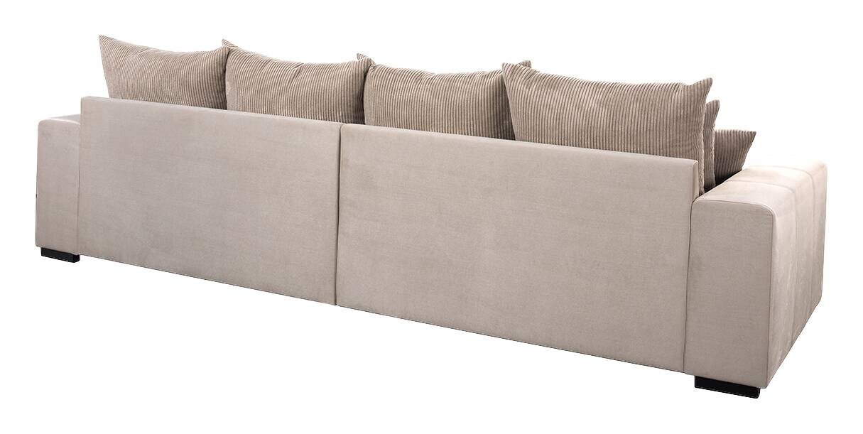 Big Sofa Xantia new 1 beige Velourstoff B/H/T: ca. 318x94x120 cm