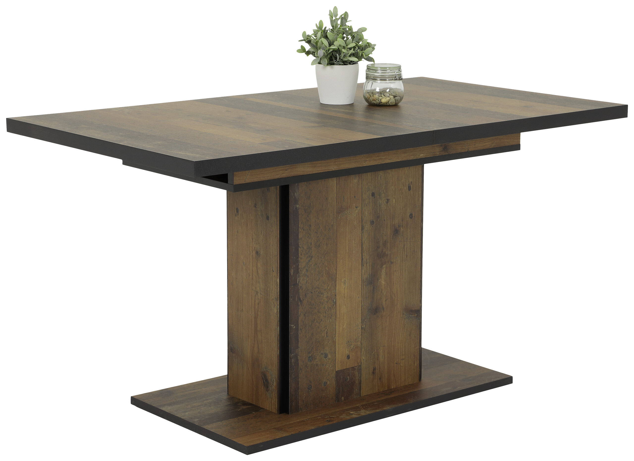 Essgruppe Luise II grau Microfaser B/H/T: ca. 160x76x80 cm