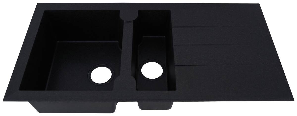 Respekta Einbauspüle Alineo 100 x 50 S schwarz Quarzolite B/H/T: ca. 100x21x50 cm