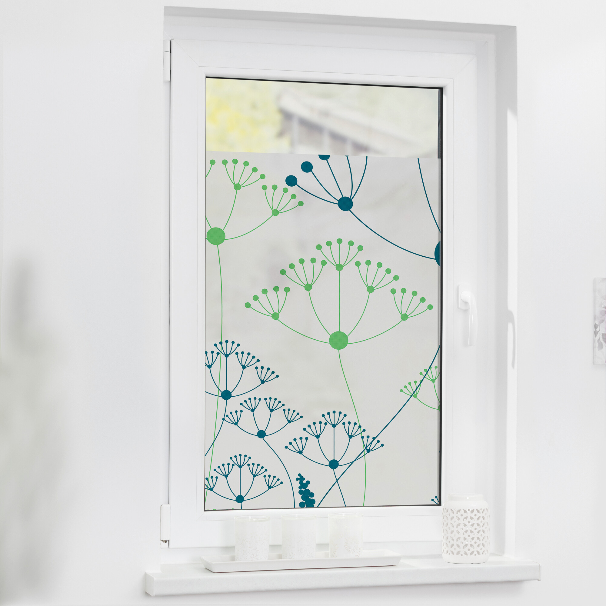 LICHTBLICK Fensterfolie Wiese Floral Wiese grün B/L: ca. 50x100 cm