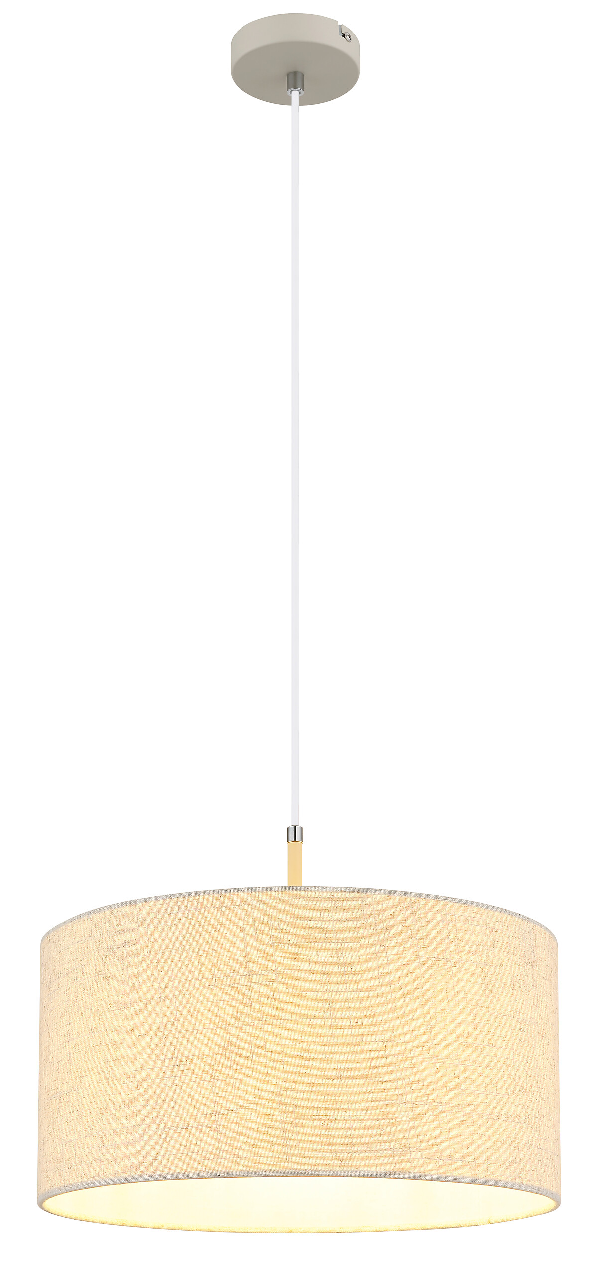 Pendelleuchte sand Metall Textil H/D: ca. 120x40 cm E27 1 Brennstellen