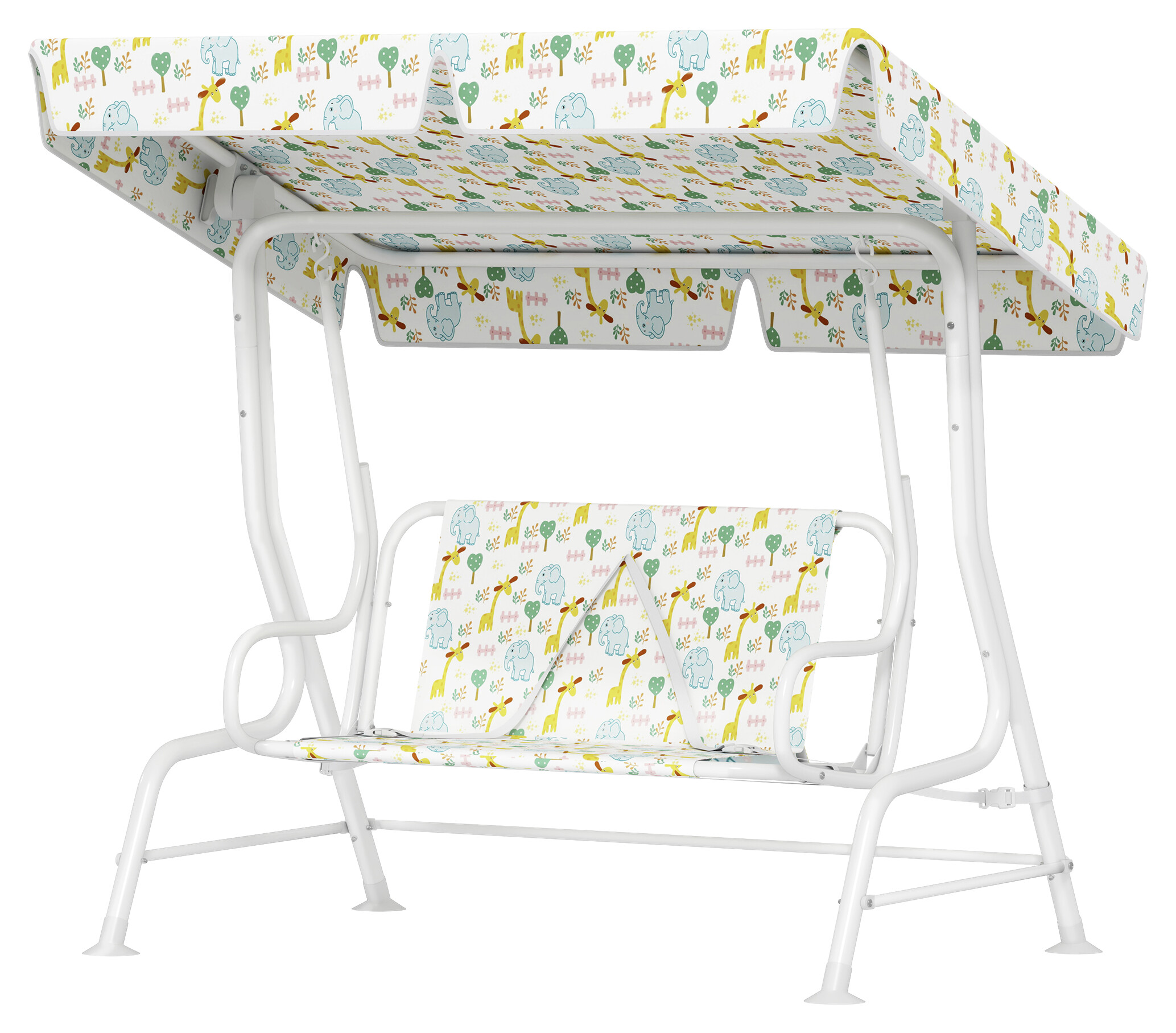 AIYAPLAY Kinder Hollywoodschaukel weiß Stahl B/H/L: ca. 75x120x112 cm