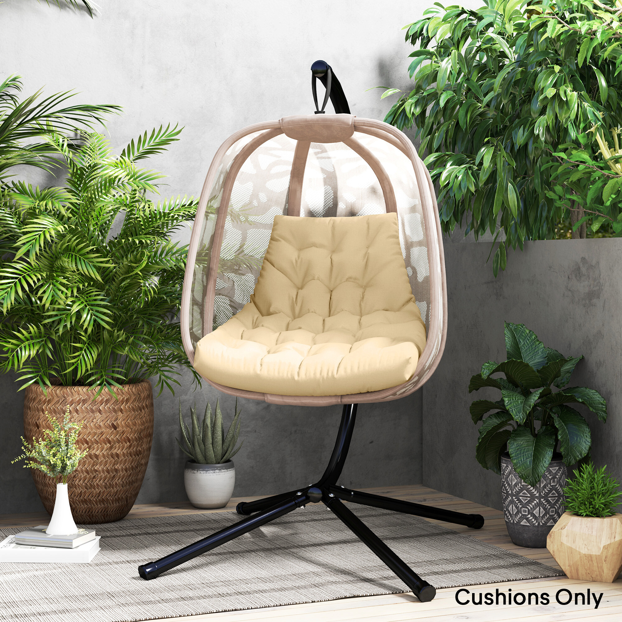 Outsunny Sitzkissen beige Schaumstoff B/H/L: ca. 100x8x120 cm