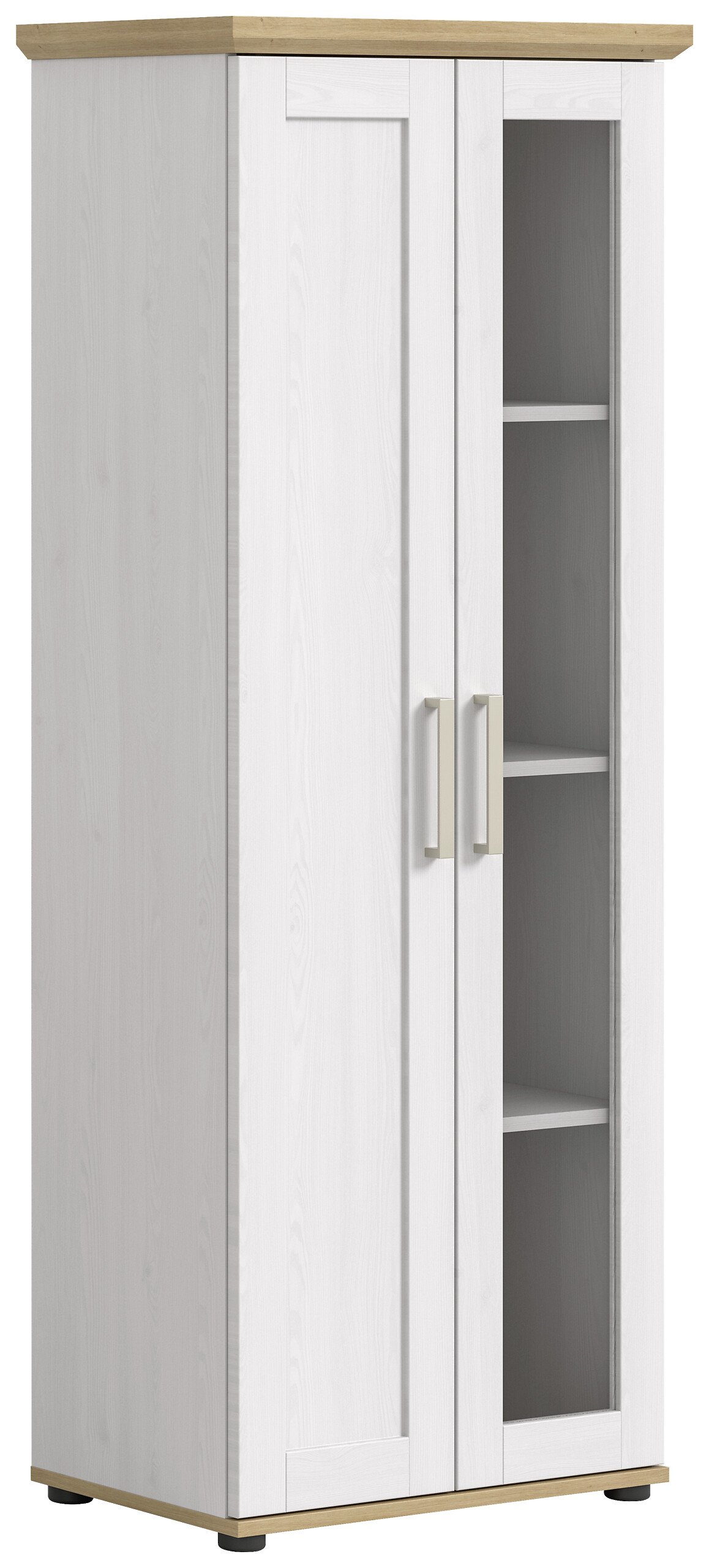 Vitrinenschrank VERONA Lärche Nachbildung Eiche Nachbildung B/H/T: ca. 64x161x37 cm