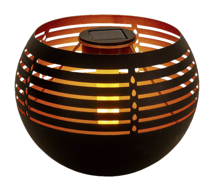 LED Deko-Solar-Tischleuchte NV5266722 braun Eisen Kunststoff B/H/T: ca. 24x16x24 cm