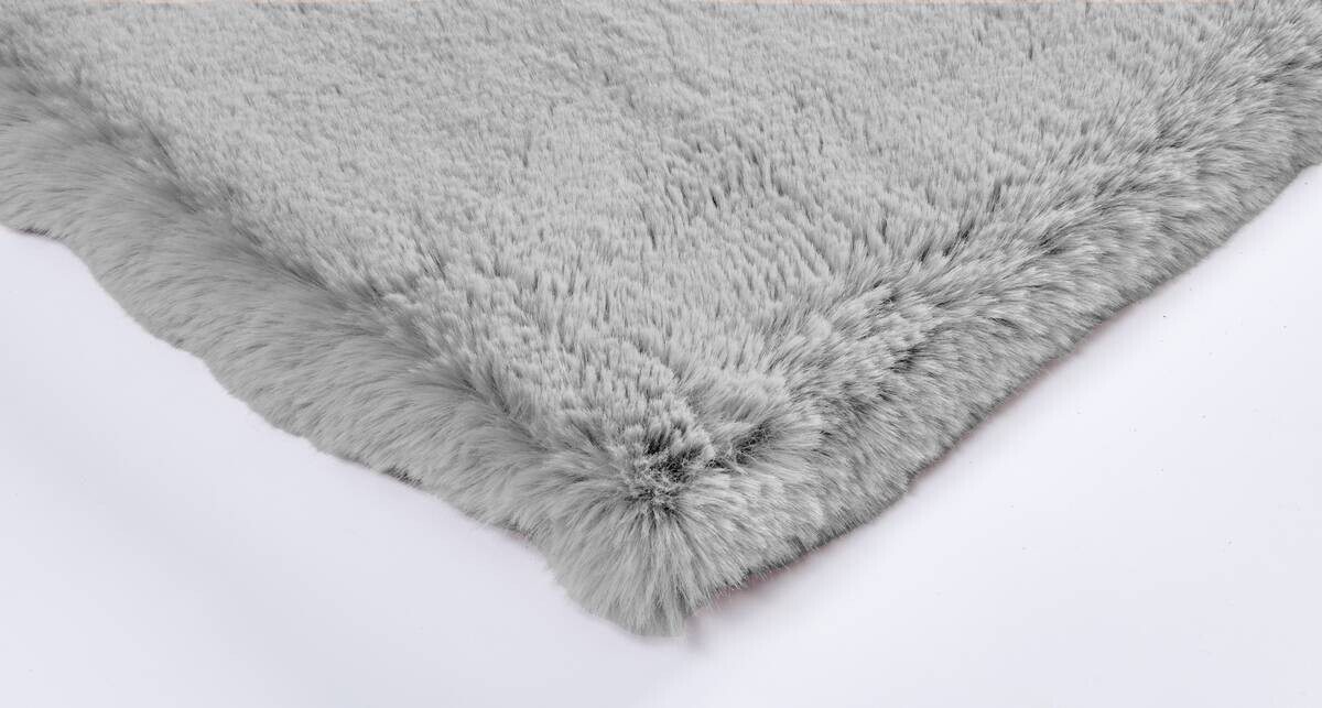 Fellimitat Bunny Deluxe grau B/L: ca. 80x150 cm