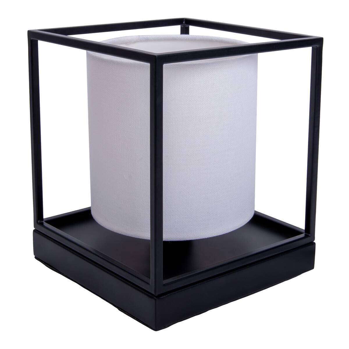 Näve Leuchten Tischleuchte 3190523 weiß Metall Textil B/H/T: ca. 15x17x15 cm E14 1 Brennstellen