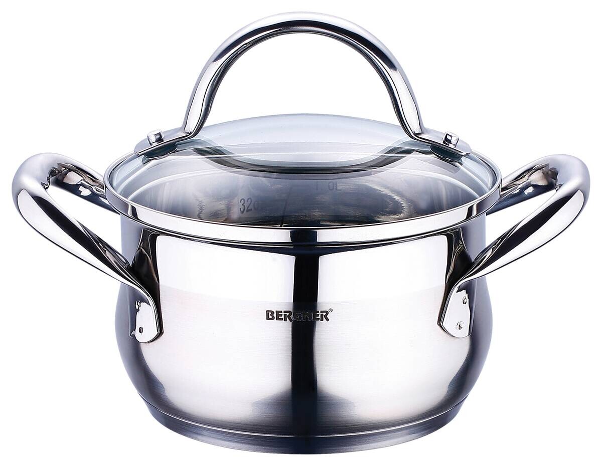 BERGNER Kasserolle GOURMET silber Edelstahl B/H/L: ca. 17,6x11,7x25,3 cm