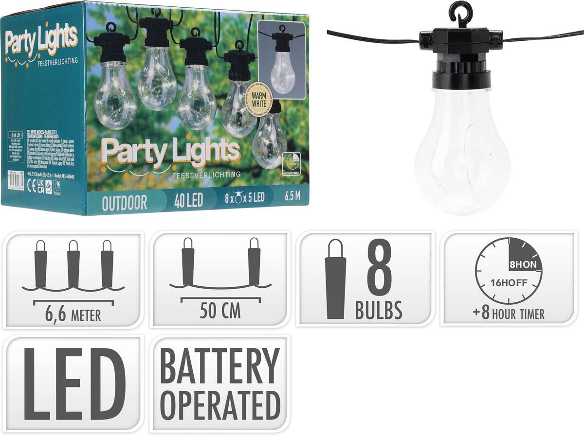 LED-Lichterkette weiß B/H/L: ca. 20,3x14x15 cm