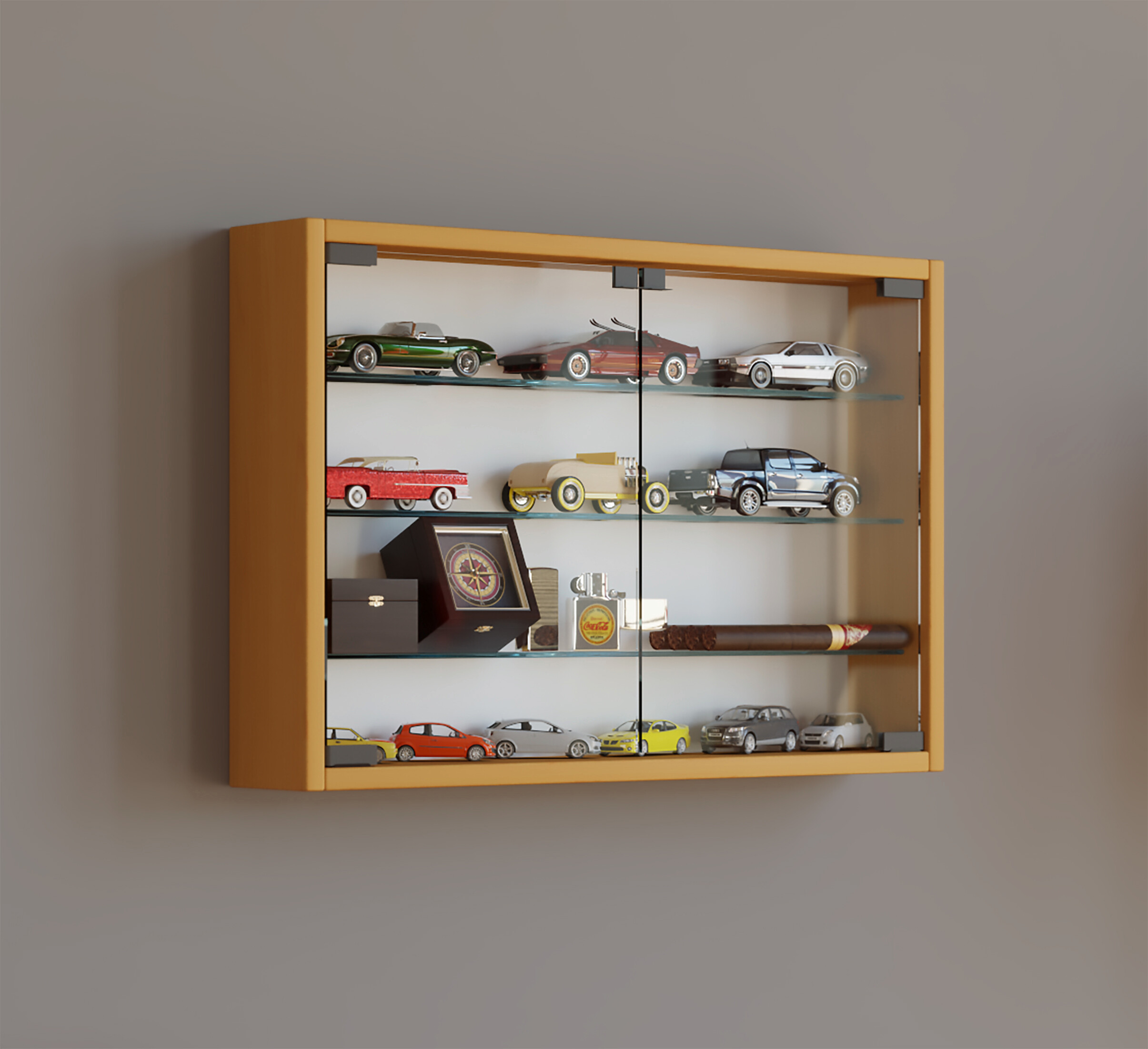 Vitrine Mandosa M buche Nachbildung Holzwerkstoff Glas B/H/T: ca. 60x40x10 cm