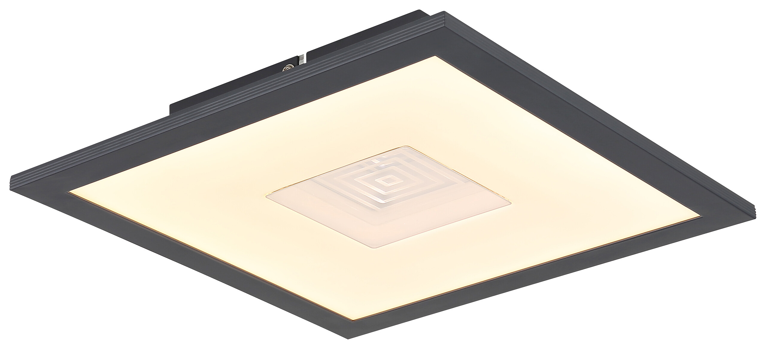 GLOBO Deckenleuchte silber Opal weiß Kunststoff B/H/T/L: ca. 30x6x30x30 cm 1 Brennstellen