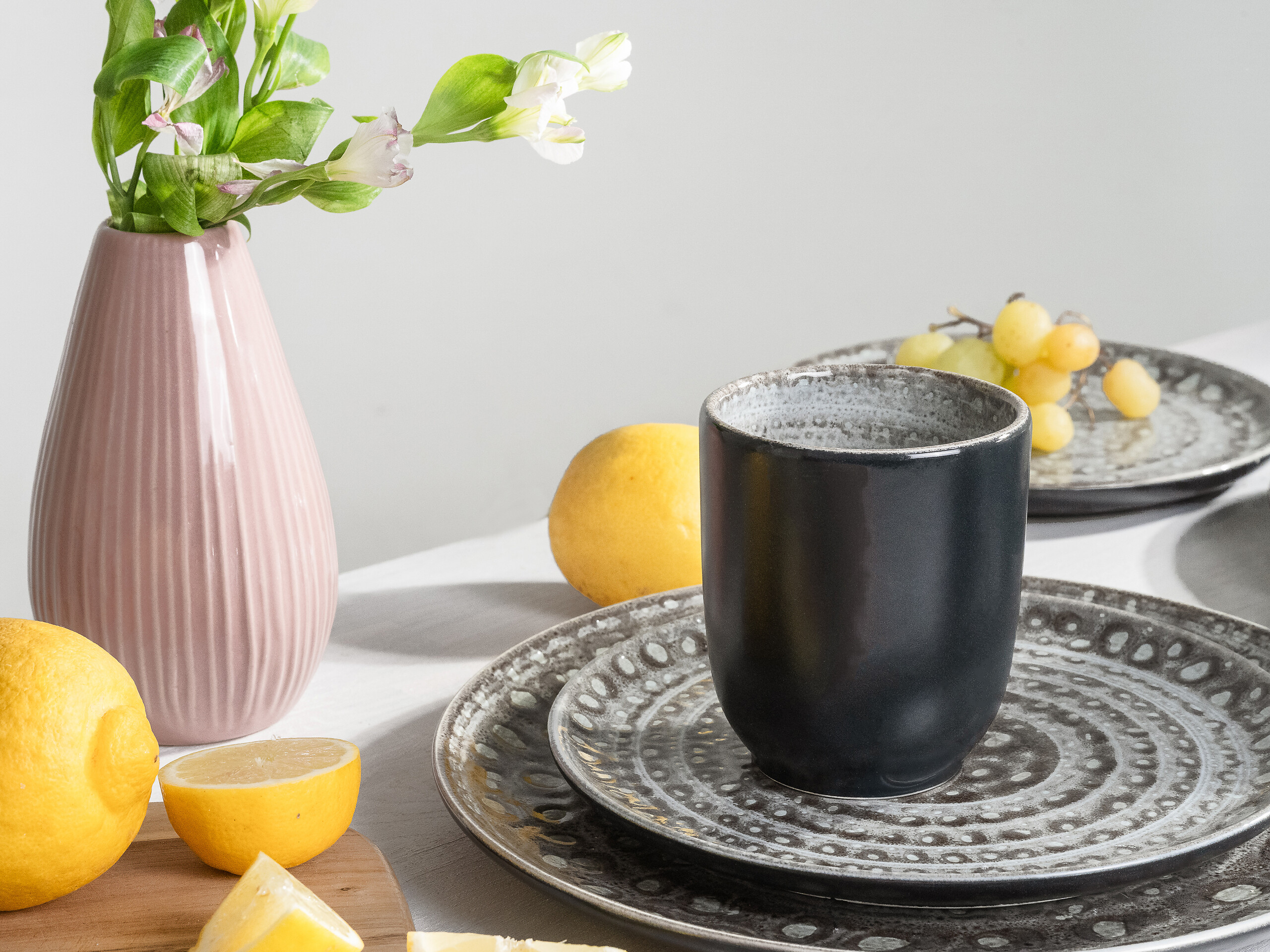 CreaTable Kombiservice Villa Romana grau Steingut 16 tlg.