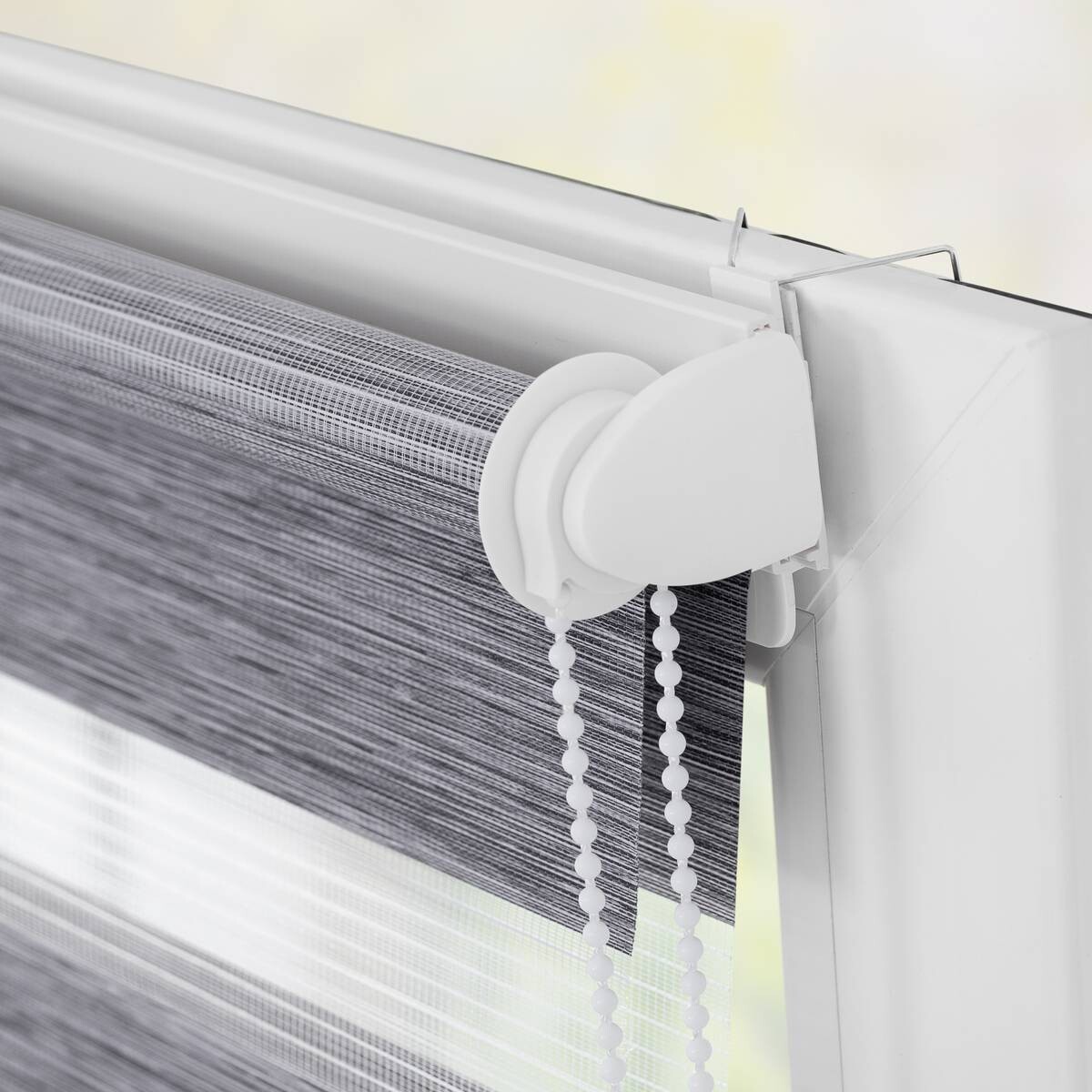 LICHTBLICK Doppelrollo Duo meliert dunkelgrau B/L: ca. 90x220 cm