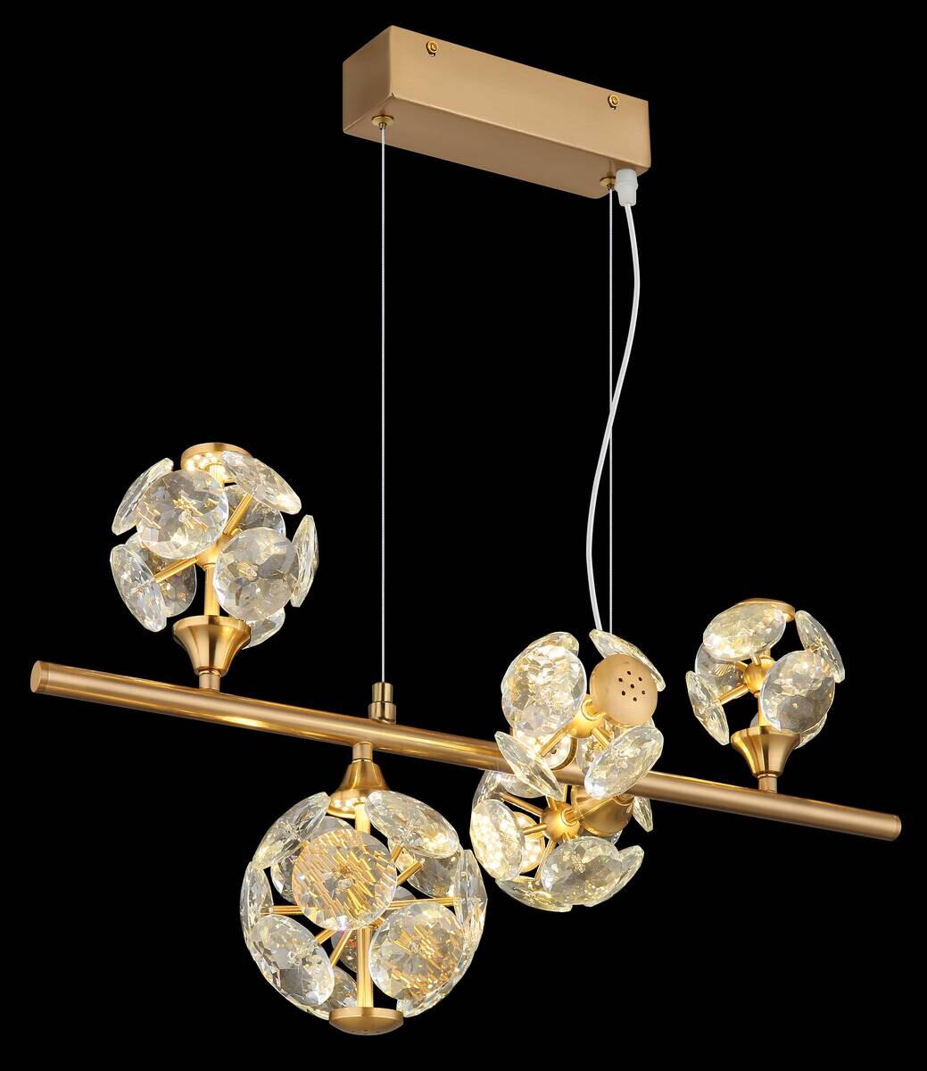 GLOBO Pendelleuchte klar gold Metall B/H/T/L: ca. 31x150x61x61 cm 1.0 Brennstellen