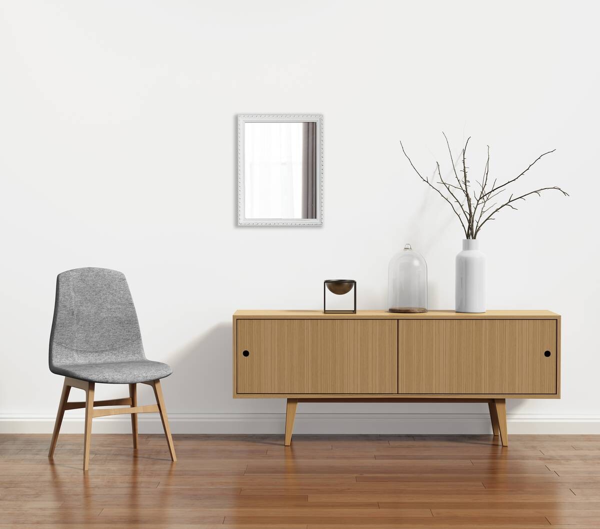 Rahmenspiegel Loreley weiß B/H: ca. 34x45 cm