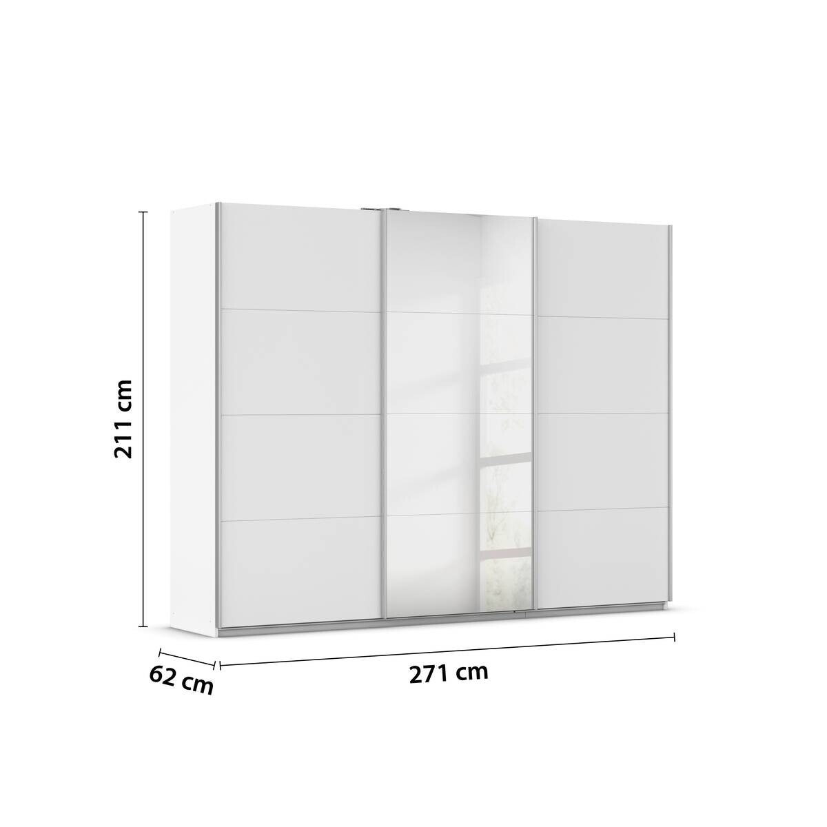 Kleiderschrank Kulmbach Alpinweiß B/H/T: ca. 271x210x62 cm