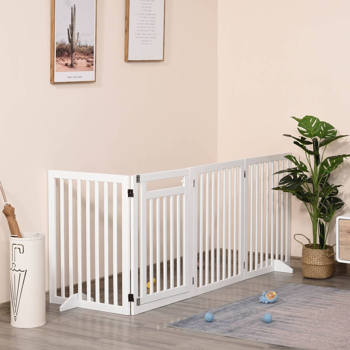 PawHut Absperrgitter weiß MDF B/H/L: ca. 1,8x81x240 cm