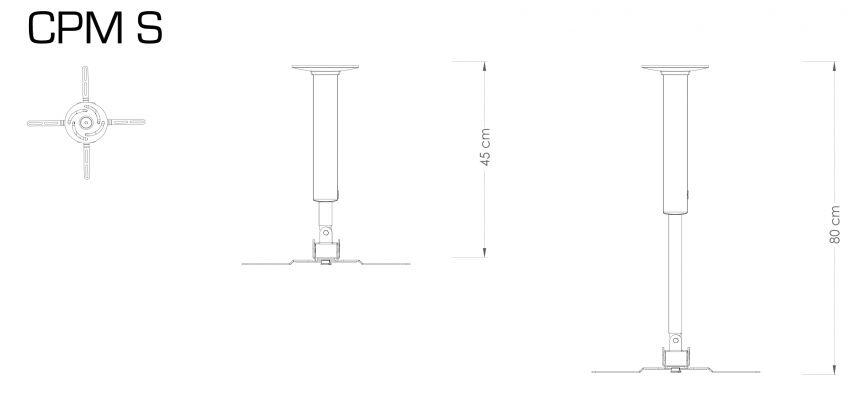 VCM Deckenhalterung Deckenhalterung silber