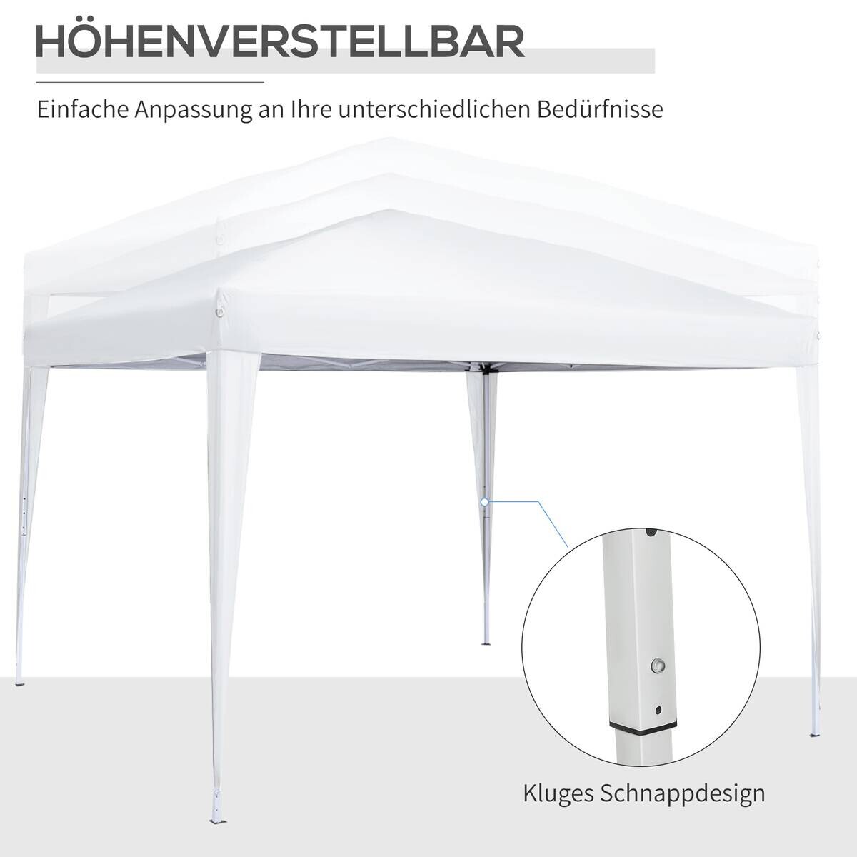 Outsunny Pavillon weiß Polyester B/H/L: ca. 2,95x2,95x2,58 cm