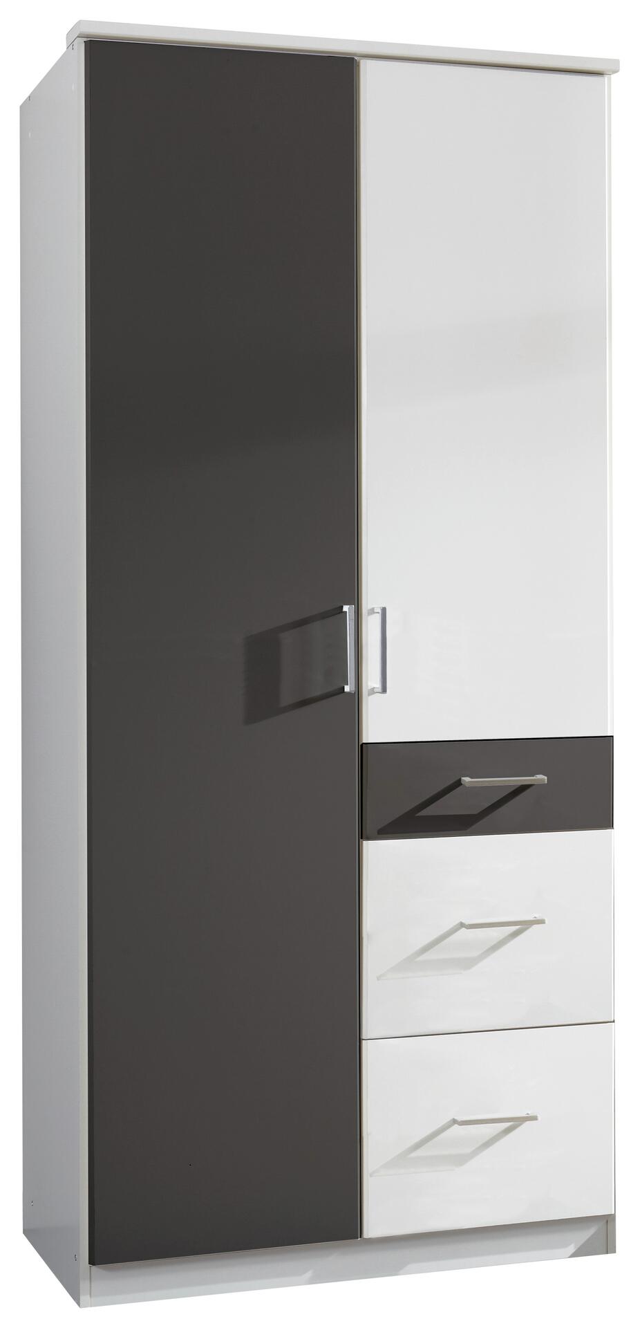 Kleiderschrank Click Alpinweiß Graphit B/H/T: ca. 90x199x58 cm