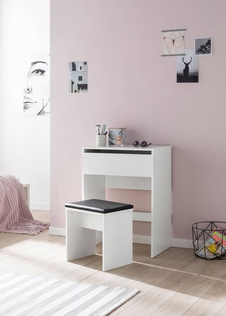 Schminktisch weiß B/H/T: ca. 60x81x40 cm