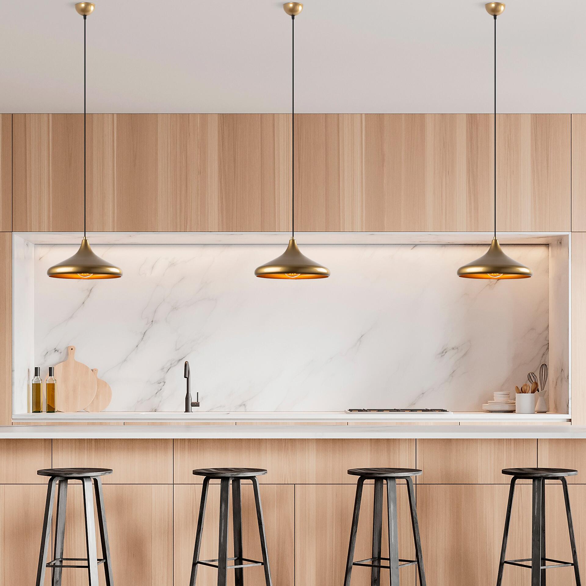 Opviq Pendelleuchte Eysan-210 gold B/H/T/L/D: ca. 35x126x35x35x35 cm E27 1 Brennstellen