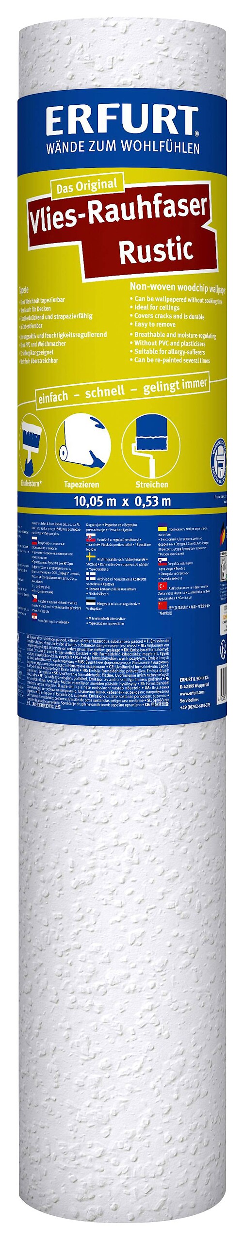 Erfurt Rauhfaser Rustic weiß B/L: ca. 53x1005 cm