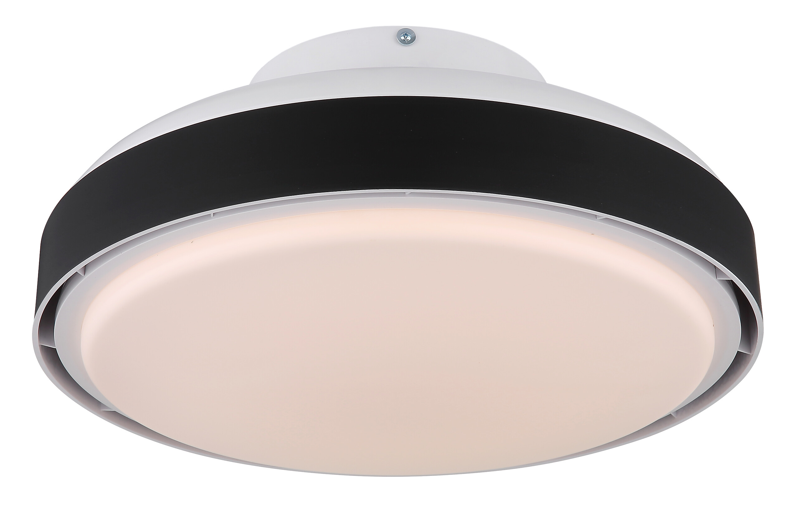 GLOBO LED-Deckenventilator mattschwarz weiß Opal Kunststoff Acryl H/D: ca. 20x45 cm 1 Brennstellen